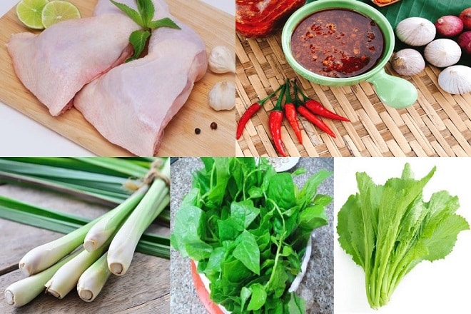 Nguyên liệu nấu gà hầm sả